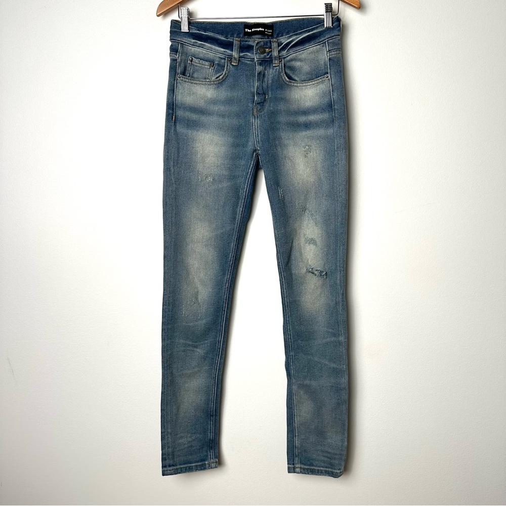 The Kooples Willy Boyfriend Denim Jeans Distressed Faded Skinny Grunge Casual